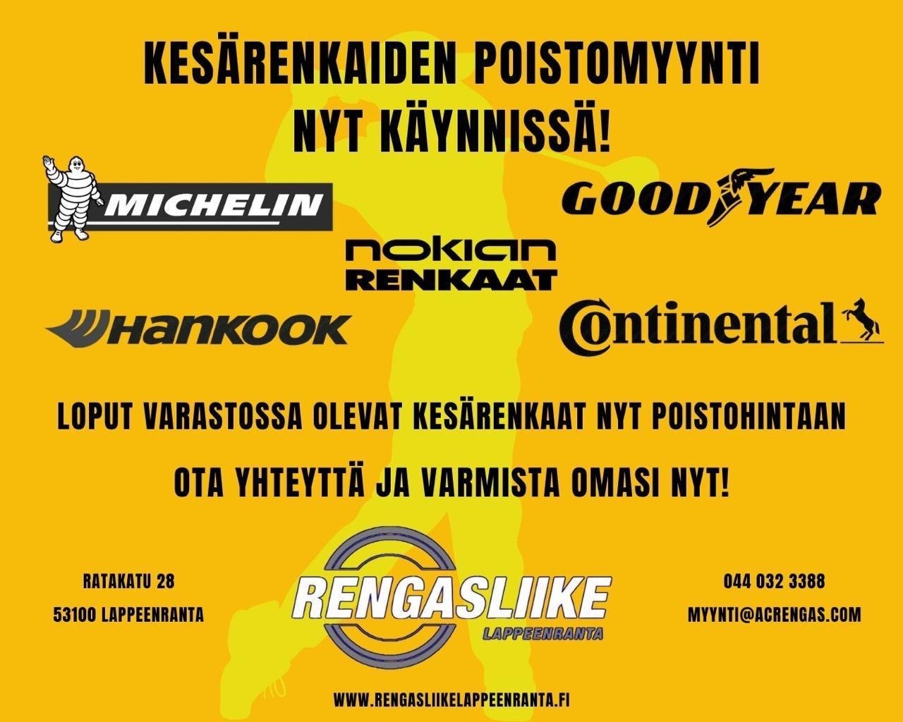 Kesärenkaiden poistomyynti nyt käynnissä - Rengasliike Lappeenranta